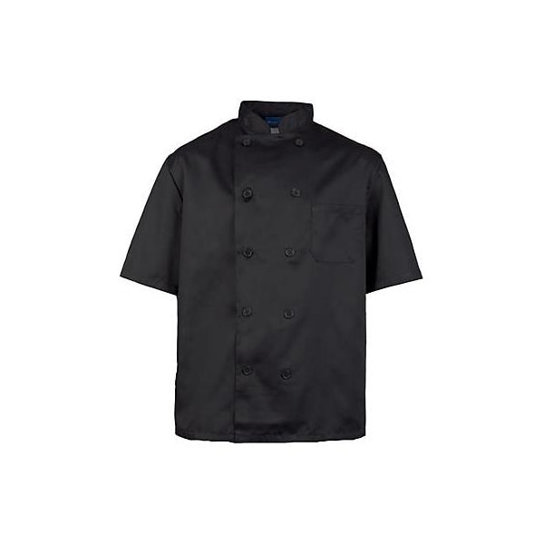 Kng Small Men's Black Short Sleeve Chef Coat 1053S